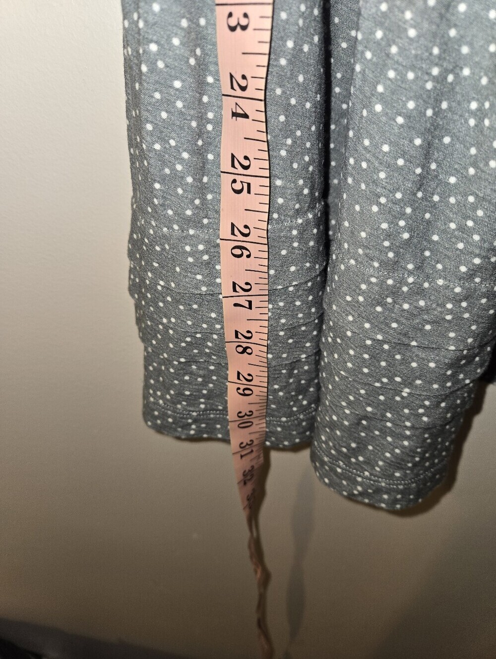 Nation XS Gray White Polka Dot Tiered Maxi Skirt Smocked Waist Boho - Picture 2 of 4